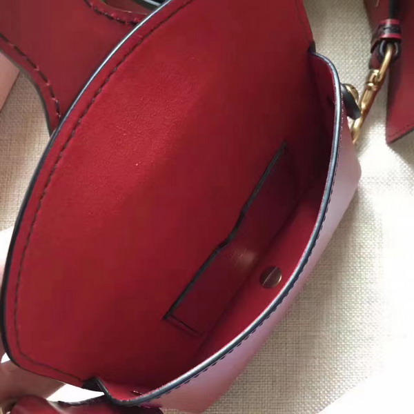 Dior D bee Mini Saddle Bag in Red Calfskin For Sale
