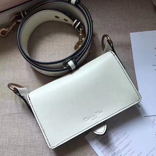 Dior D bee Mini Saddle Bag in White Calfskin For Sale