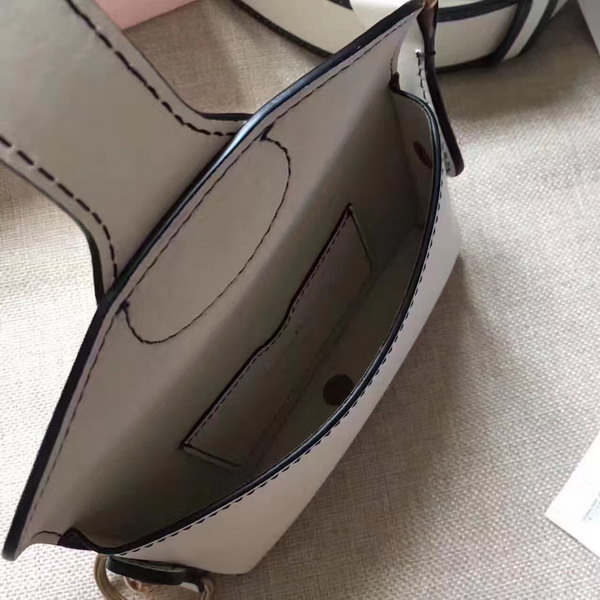 Dior D bee Mini Saddle Bag in White Calfskin For Sale