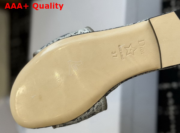 Dior Dentelle Slide in Gray Dior Oblique Embroidered Cotton and White Lace Replica