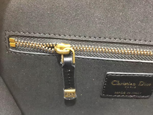 Dior Dioraddict Wallet On Chain Clutch in Black Lambskin with Cannage Motif For Sale