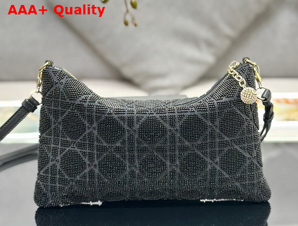 Dior Dream Bag Black Cannage Cotton with Bead Embroidery Replica