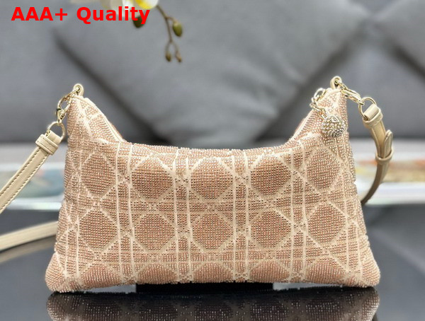 Dior Dream Bag Dusty Ivory Cannage Cotton with Bead Embroidery Replica
