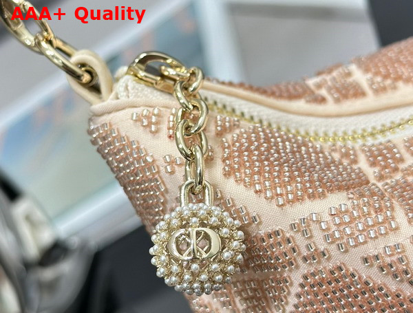 Dior Dream Bag Dusty Ivory Cannage Cotton with Bead Embroidery Replica