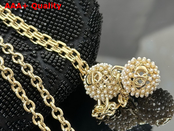 Dior Dream Bucket Bag Black Cannage Cotton with Bead Embroidery Replica