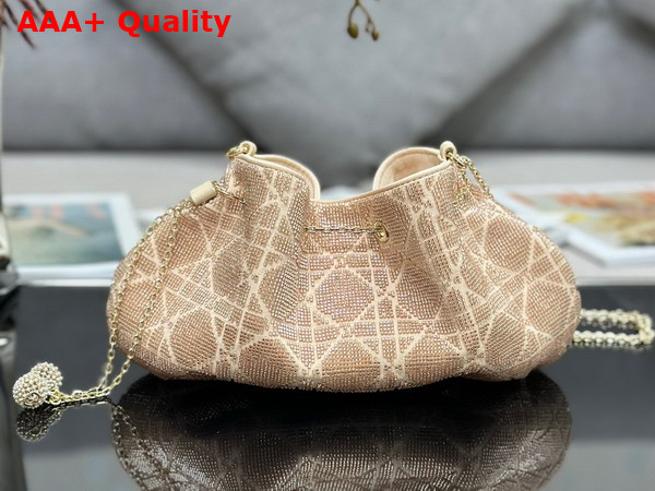 Dior Dream Bucket Bag Dusty Ivory Cannage Cotton with Bead Embroidery Replica
