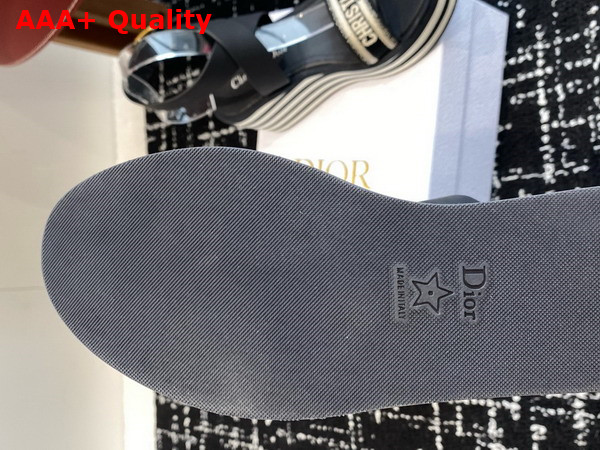 Dior Dway Platform Sandle in Black Embroidered Cotton Replica