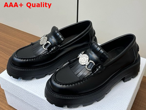 Dior Emblem Loafer in Black Brushed Calfskin Replica