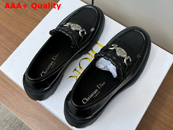 Dior Emblem Loafer in Black Brushed Calfskin Replica