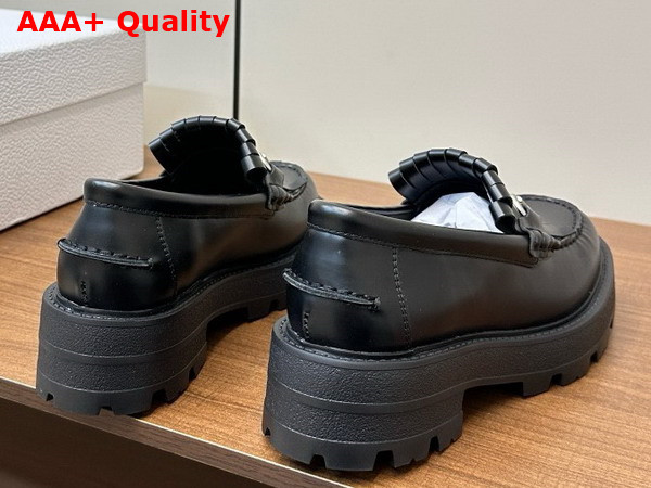 Dior Emblem Loafer in Black Brushed Calfskin Replica