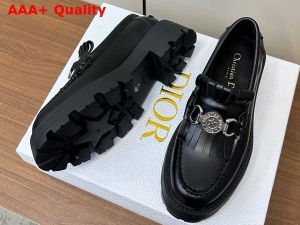 Dior Emblem Loafer in Black Brushed Calfskin Replica