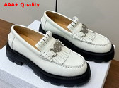 Dior Emblem Loafer in White Brushed Calfskin Replica