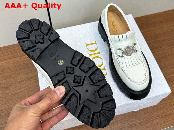Dior Emblem Loafer in White Brushed Calfskin Replica