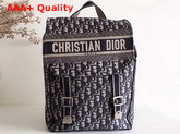 Dior Embroidered Canvas Backpack in Blue Dior Oblique Embroidered Canvas Replica