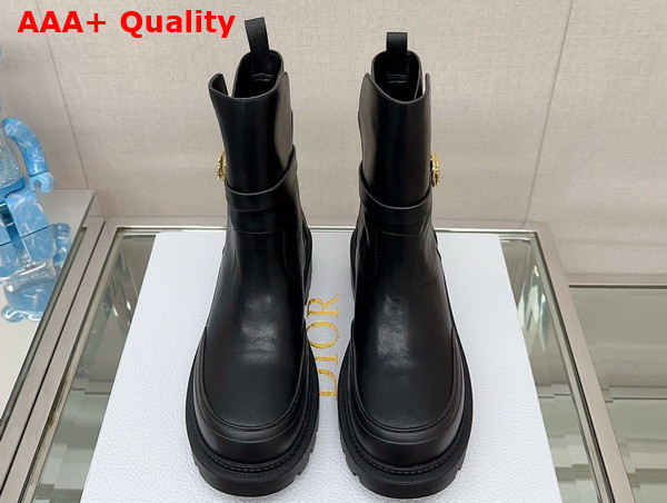 Dior Empreinte Ankle Boot Black Calfskin and Rubber Replica