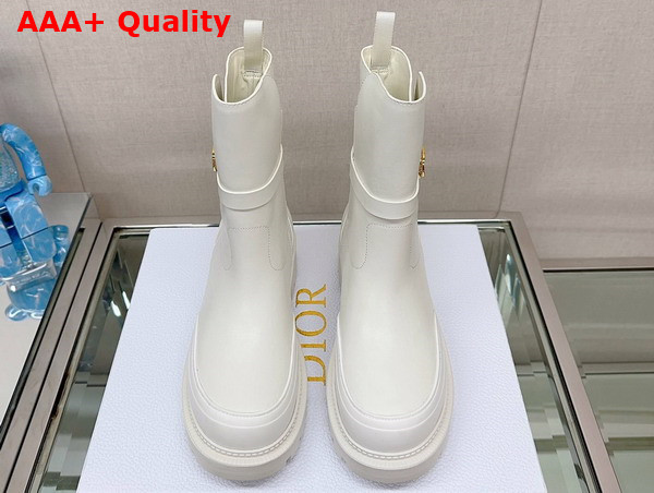 Dior Empreinte Ankle Boot White Calfskin and Rubber Replica