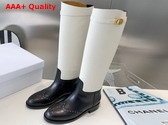 Dior Empreinte Boot White and Black Calfskin Replica