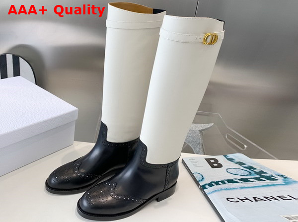 Dior Empreinte Boot White and Black Calfskin Replica