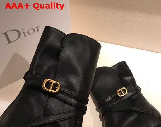 Dior Empreinte Heeled Ankle Boot Black Soft Calfskin Replica