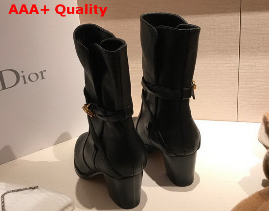 Dior Empreinte Heeled Ankle Boot Black Soft Calfskin Replica