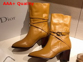 Dior Empreinte Heeled Ankle Boot Ochre Soft Calfskin Replica