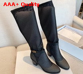 Dior Empreinte Heeled Boot Black Mesh Calfskin Replica