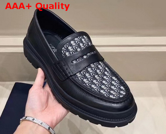 Dior Explorer Loafer Beige and Black Dior Oblique Jacquard and Black Smooth Calfskin Replica