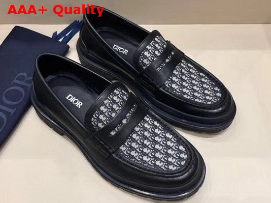 Dior Explorer Loafer Beige and Black Dior Oblique Jacquard and Black Smooth Calfskin Replica