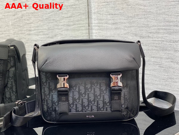 Dior Explorer Messenger Bag Black Dior Oblique Mirage Technical Fabric and Grained Calfskin Replica