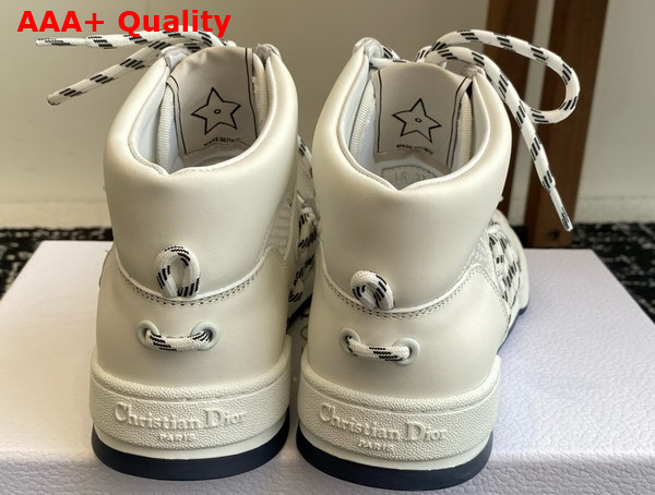 Dior First High Top Sneaker in White Calfskin and Two Tone Lace Replica