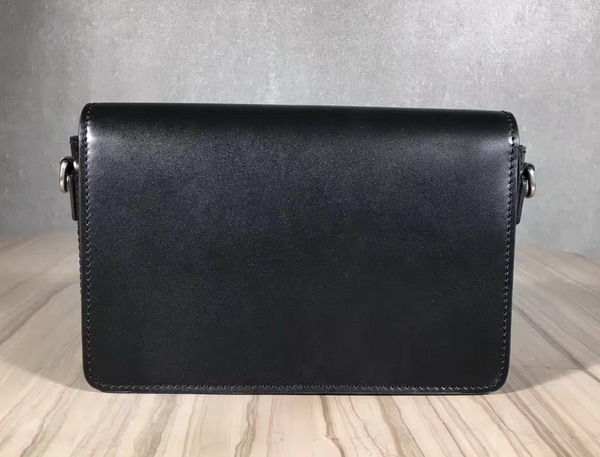 Dior Flap Bag with Slot Handclasp in Black Calfskin Silver Tone Metal For Sale