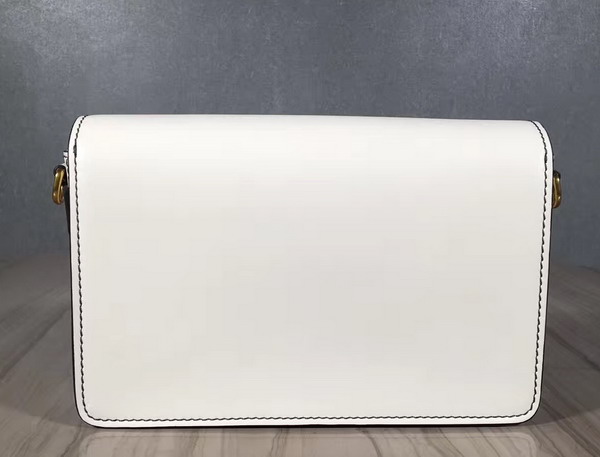 Dior Flap Bag with Slot Handclasp in Off White Calfskin Aged Gold Tone Metal For Sale