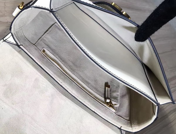 Dior Flap Bag with Slot Handclasp in Off White Calfskin Aged Gold Tone Metal For Sale