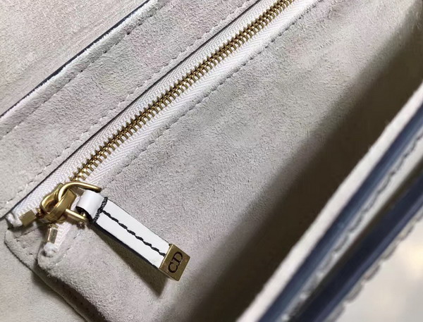 Dior Flap Bag with Slot Handclasp in Off White Calfskin Aged Gold Tone Metal For Sale