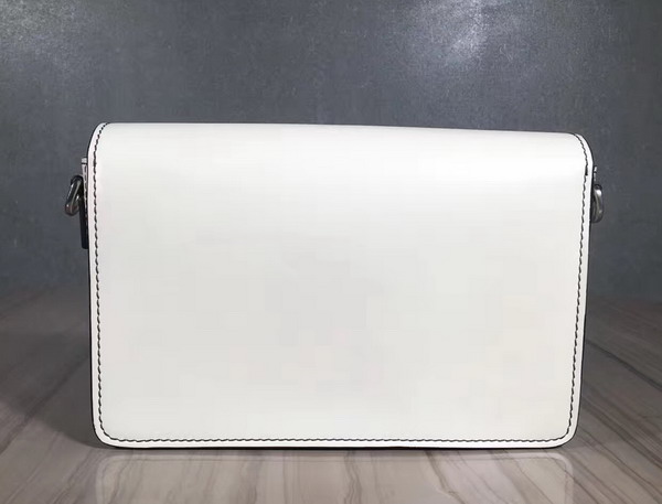 Dior Flap Bag with Slot Handclasp in Off White Calfskin Silver Tone Metal For Sale