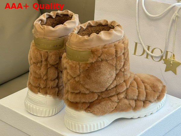 Dior Frost Ankle Boot Beige Shearling Embroidered with Cannage Motif Replica