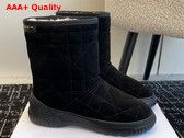 Dior Frost Ankle Boot in Black Cannage Suede and Ecru Lambskin Shearling Replica