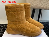 Dior Frost Ankle Boot in Camel Cannage Suede and Ecru Lambskin Shearling Replica