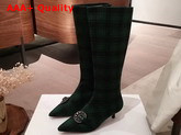 Dior Gang Boot in Tartan Fabric Black and Green Replica