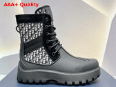 Dior Garden Lace Up Boot Beige and Black Dior Oblique Jacquard and Black Rubber Replica