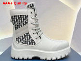 Dior Garden Lace Up Boot Beige and Black Dior Oblique Jacquard and Gray Rubber Replica