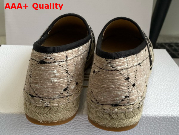 Dior Granville Espadrille Beige and Black Cannage Tweed Replica