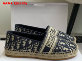 Dior Granville Espadrille Deep Blue Dior Oblique Embroidered Cotton Replica