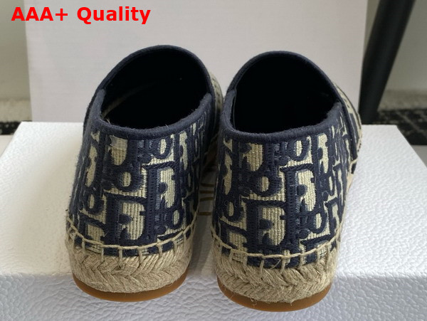 Dior Granville Espadrille Deep Blue Dior Oblique Embroidered Cotton Replica