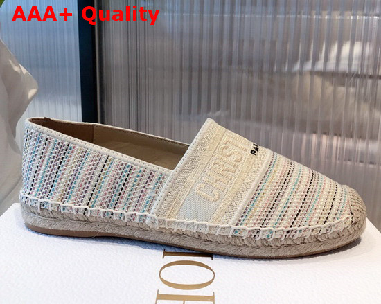 Dior Granville Espadrille Multicolor Dior Or Metallic Thread Embroidered Eotton Replica