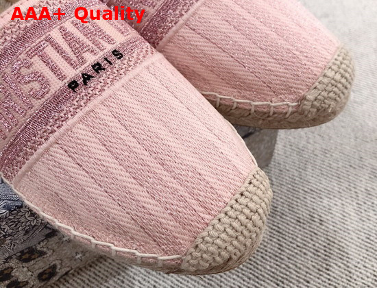 Dior Granville Espadrille Rose Des Vents Metallic Thread Embroidered Cotton Replica