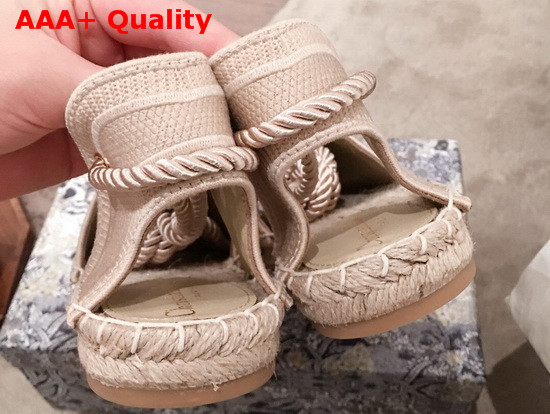 Dior Granville Espadrille in Beige Embroidered Cotton Replica