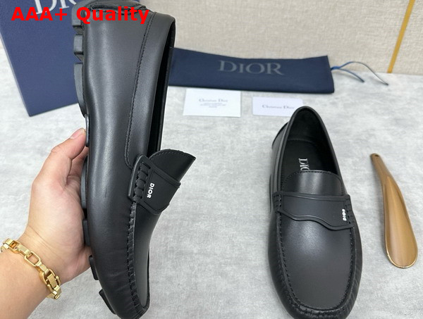 Dior Granville Loafer in Black Grained Calfskin Replica