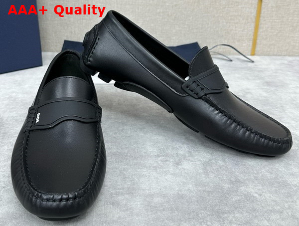 Dior Granville Loafer in Black Grained Calfskin Replica