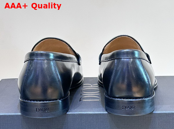 Dior Granville Loafer in Black Smooth Calfskin and Black Dior Oblique Jacquard Replica
